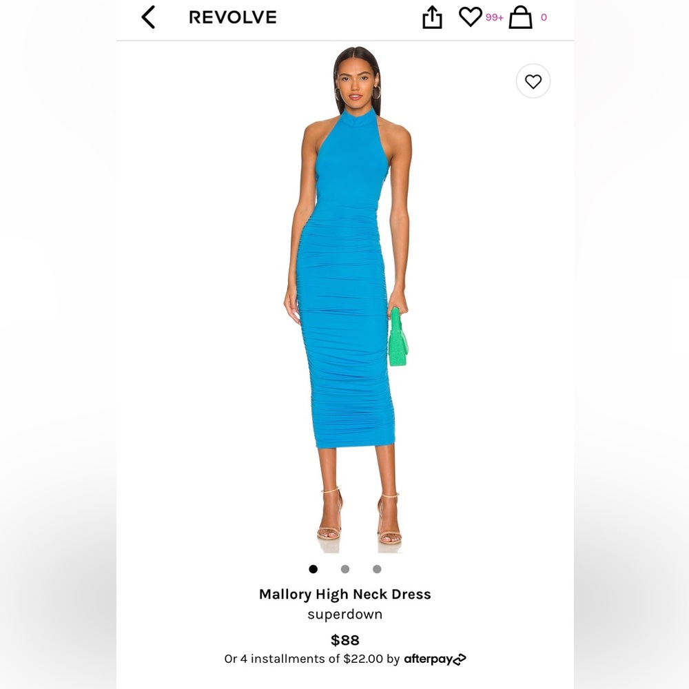 Superdown high neck dress worn once size medium- blue